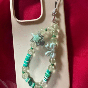 Green Beaded Phone Charm